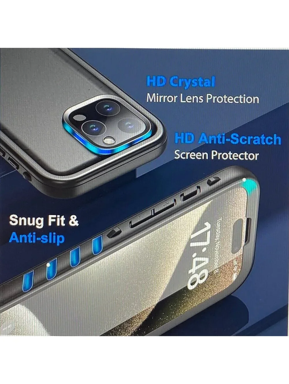 Sportlink Waterproof Case for iPhone 15 Pro Max Black/Clear